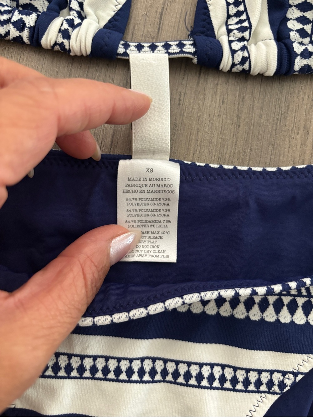 Lemlem Navy & White Triangle Bikini Set - Picture 4 of 4